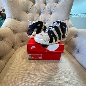 Nike Air More Uptempo Sneakers (Photon Dust/University Red)